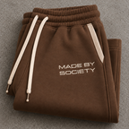 Beige Hoodie & Brown Sweatpants Set