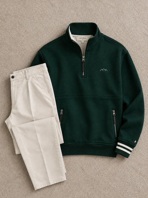 Ensemble vert forêt et pantalon crème Vet-Style